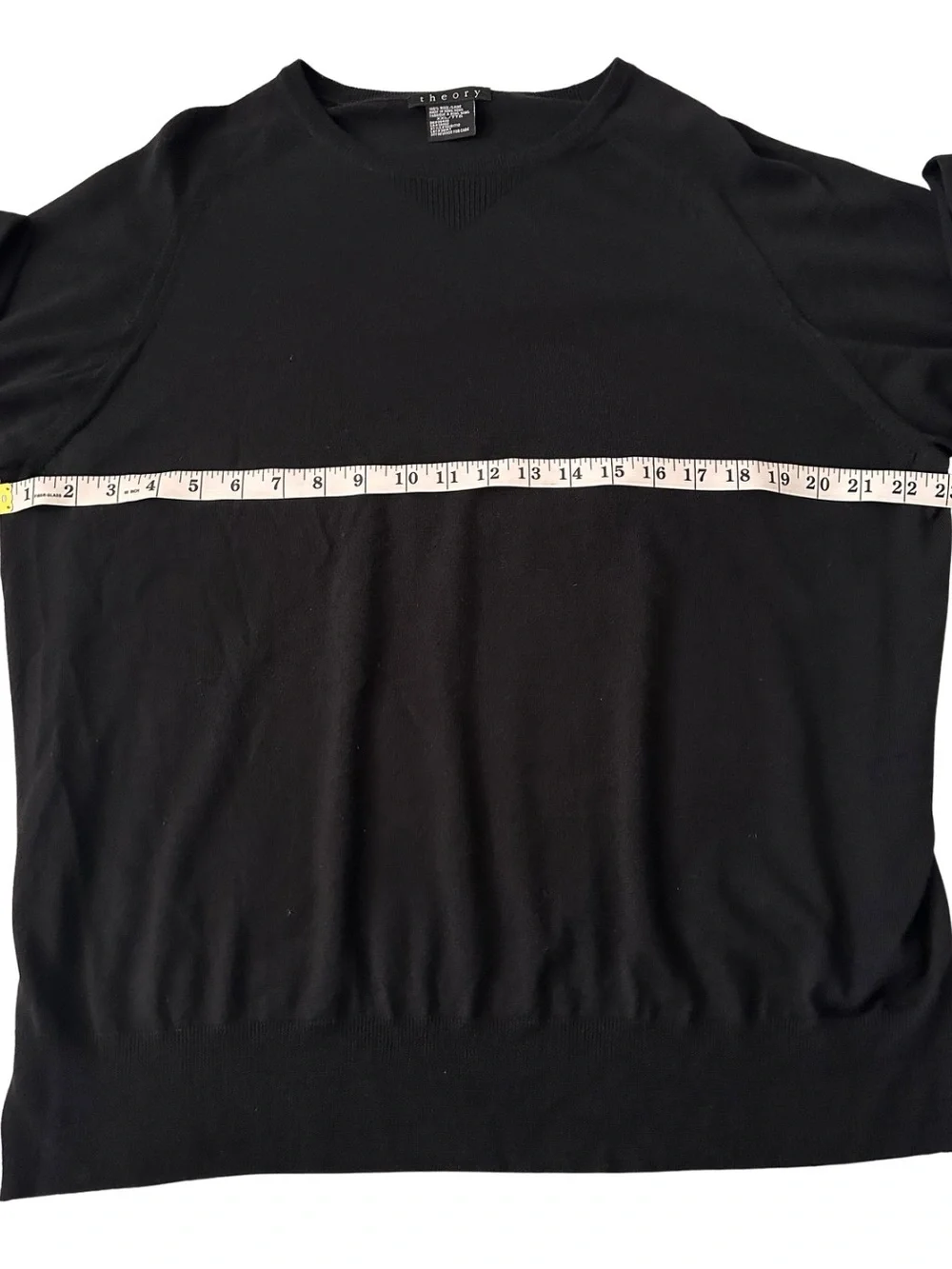Vtg Theory Black Wool Crewneck Sweater SZ XXL Lightweight Luxury Minimalist EUC